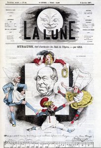 Caricature de Johann Strauss Jr. (1825-1899) dans « La Lune », 6 janvier
