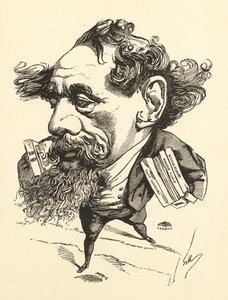Caricature de Charles Dickens traversant la Manche, 1868