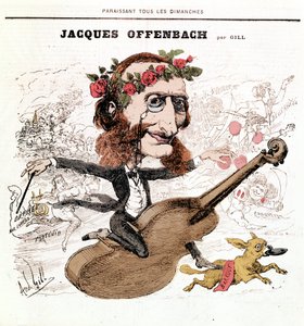 Jacques Offenbach (1819 - 1880), caricature par Gill