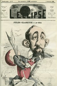 Jules Claretie (1840-1913), romancier, dramaturge et critique français. Couverture dans « L