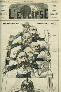 Mangeons du Prussien avec les généraux Le Boeuf (1806-1893), Mac-Mahon (1808-1893), François Achille Bazaine (François-Achille