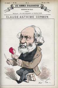 Portrait de Claude Anthime Corbon (1808-1891), sénateur français. Caricature par Gill dans « Les Hommes d