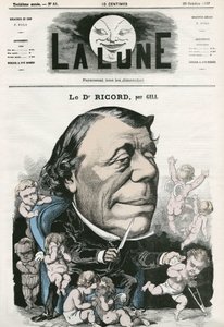 Portrait du Docteur Ricord, médecin français. Caricature par Gill, dans "La Lune", 20 octobre