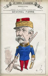 Portrait de Jean Joseph Frédéric Albert Farre, soldat français, nommé général en 1870 et ministre de la guerre. Caricature par Gill, Paris