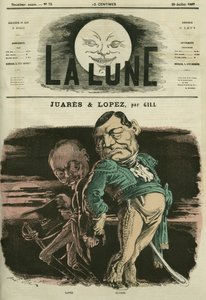 Portrait de Juares et Lopez. Caricature de Gill, dans « La Lune », 28 juillet