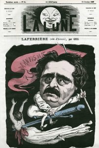 Portrait de Laferrière (1853-?), acteur français dans le rôle de « Antony ». Caricature de Gill, dans « La Lune », 13 octobre