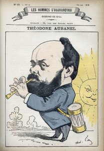 Portrait de Théodore Aubanel (1829-1886), imprimeur et poète provençal français. Caricature par Gill, Paris. - Andre Gill