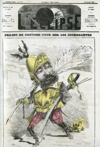 Projet de costume pour journalistes, en garde et protégés par une armure. Couverture de "L