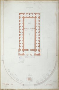 Plan du Temple de Salomon à Jérusalem, milieu du 19ème siècle - Andre Lenoir