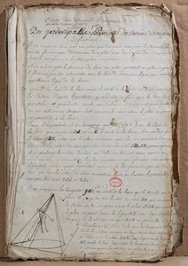 Ms 198 Page de Traité des Sections Coniques, 1788
