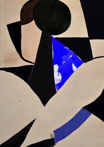 Formes abstraites noires et bleues - André Viana