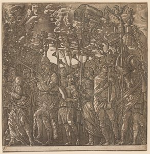 Le Triomphe de Jules César: Soldats portant des bannières et des étendards, 1593-99 - Andrea Andreani