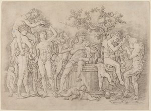 Bacchanale avec une cuve à vin