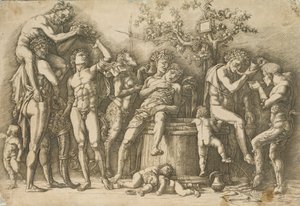 Bacchanale avec une cuve à vin, c.1470-90 (gravure et pointe sèche) - Andrea Mantegna