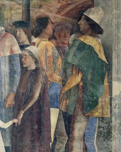 Frédéric III de Habsbourg, Christian Ier de Danemark et Federico Ier Gonzaga, détail du Mur de la Rencontre, par Andrea Mantegna, Château de San Giorgio, Chambre des Époux ou Camera Picta, Mantoue