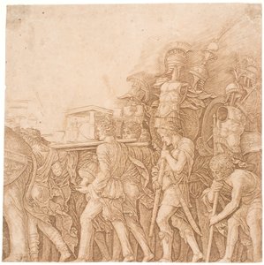 Soldat portant des trophées