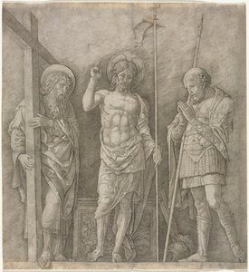 Le Christ ressuscité entre Saint André et Longinus - Andrea Mantegna