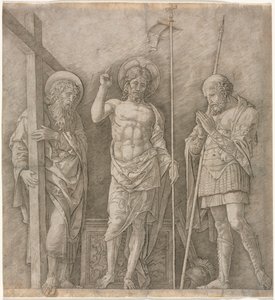 Le Christ ressuscité entre Saint André et Longinus - Andrea Mantegna