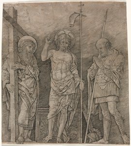 Le Christ ressuscité entre Saint André et Longinus, début des années 1470 - Andrea Mantegna
