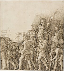 Triomphe de César : Soldats portant des trophées
