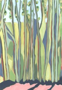 Matin dans la forêt, 2024 (acrylique sur papier) - Andrea Mejia