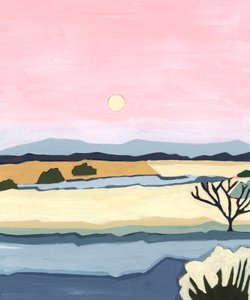 Coucher de soleil rose sur Villacuri, 2023 - Andrea Mejia