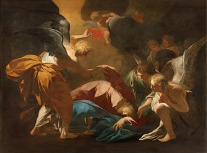 Milan, Église San Francesco da Paola, Andrea Pozzo, Les anges soutiennent Jésus dans le jardin de Gethsémani - Andrea Pozzo