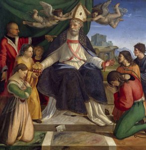 Saint Nicolas de Bari en trône - Andrea Sabatini