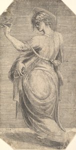 Saint Jean de profil tourné vers la gauche, de 
