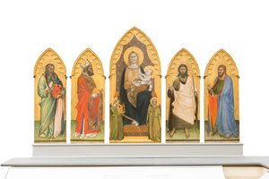 Madone et Enfant en majesté avec des saints - Andrea di Cione Orcagna
