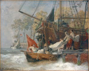 Entrée du port par mer agitée