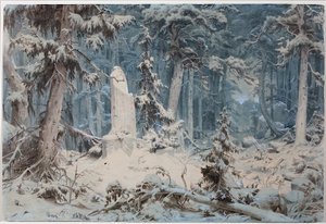 Forêt enneigée - Andreas Achenbach