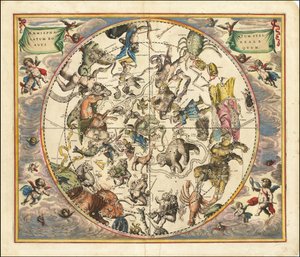 Carte céleste de 1660 illustrant les constellations de l