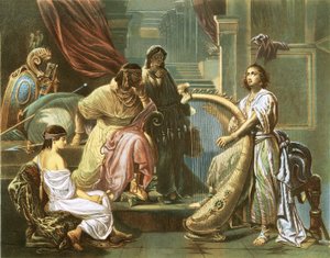 David jouant de la harpe pour Saül
