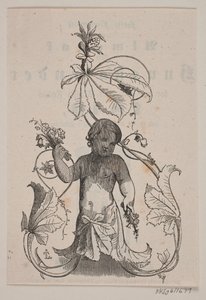 Génie avec des fleurs dans les mains