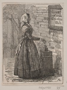 Donne volontiers! Une fille avec une boîte de charité - Andreas Flinch