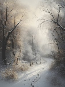 Un sentier enneigé enchanteur