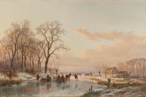Un canal gelé près de la rivière Maas