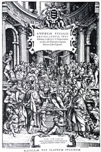 Page de titre de la deuxième édition de De Humani Corporis Fabrica, Planche 3, 1555 - Andreas Vesalius