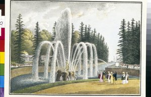 Vue de la fontaine Samson dans les jardins du haut à Peterhof en Russie - Andrei Yefimovich Martynov