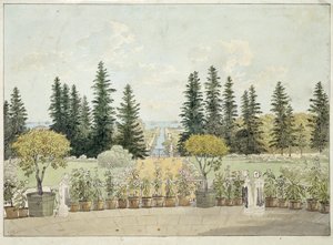 Vue depuis la terrasse du palais Oranienbaum à Lomonossov - Andrei Yefimovich Martynov