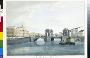 Vue du pont de Simeon à Saint Petersbourg