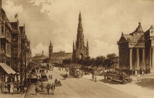 Édimbourg : Princes Street depuis le Mound