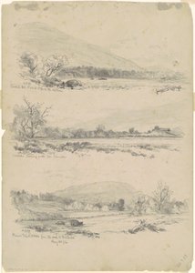 Montagnes Catskill, Round-Top au loin; Catskills regardant vers le nord depuis Palenville; et Round Top, Catskills, depuis la route vers Bracketts