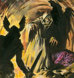 Scène de Beowulf (gouache sur papier) - Andrew Howat