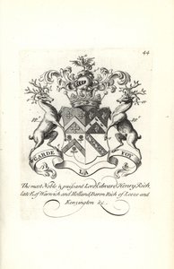Blason et armoiries de Lord Edward Henry Rich, 7e Comte de Warwick et de Hollande, Baron Rich de Leeze et Kensington