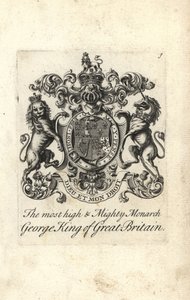 Armoiries et blason du très haut et puissant monarque le roi George I de Grande-Bretagne