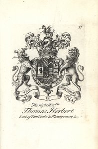 Blason et armoiries du très honorable Thomas Herbert, 8e comte de Pembroke et Montgomery - Andrew Johnston