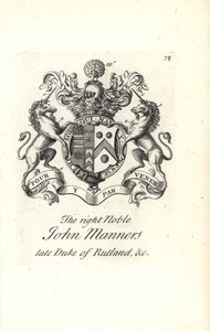 Blason et armoiries du très noble John Manners, 2e Duc de Rutland - Andrew Johnston