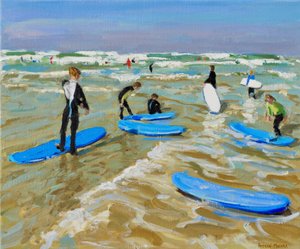 Planches de surf bleues, Bude, 2019 - Andrew Macara